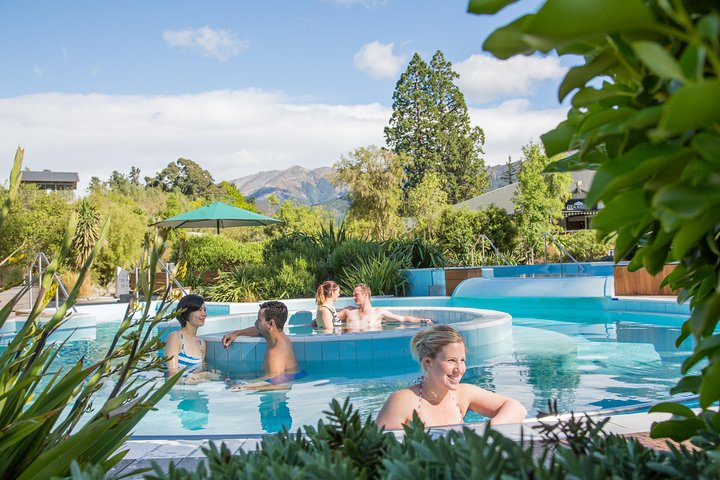 Relax in the serene thermal pools of Hanmer Springs surrounded by stunning mountains while enjoying the warmth and tranquility perfect for rejuvenation and connection with nature.